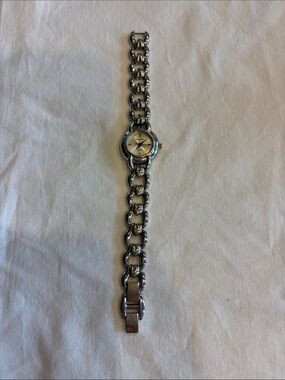 Polished Silver Chain-Link Women's Watch